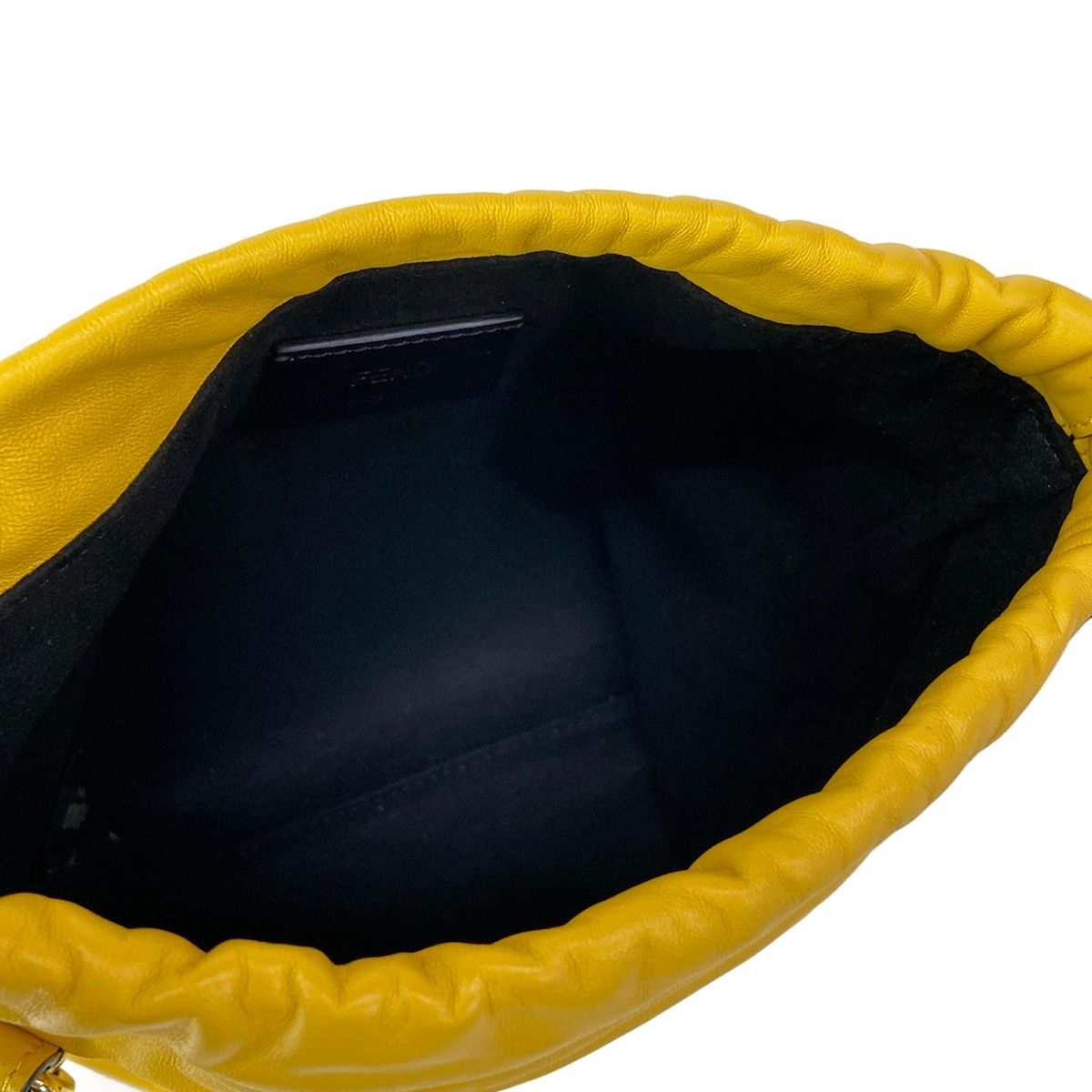 Fendi Shoulder Bag Slim Clutch Dark Yellow Strap Removable Leather — view 7