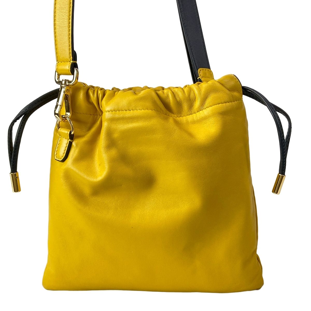 Fendi Shoulder Bag Slim Clutch Dark Yellow Strap Removable Leather — view 3
