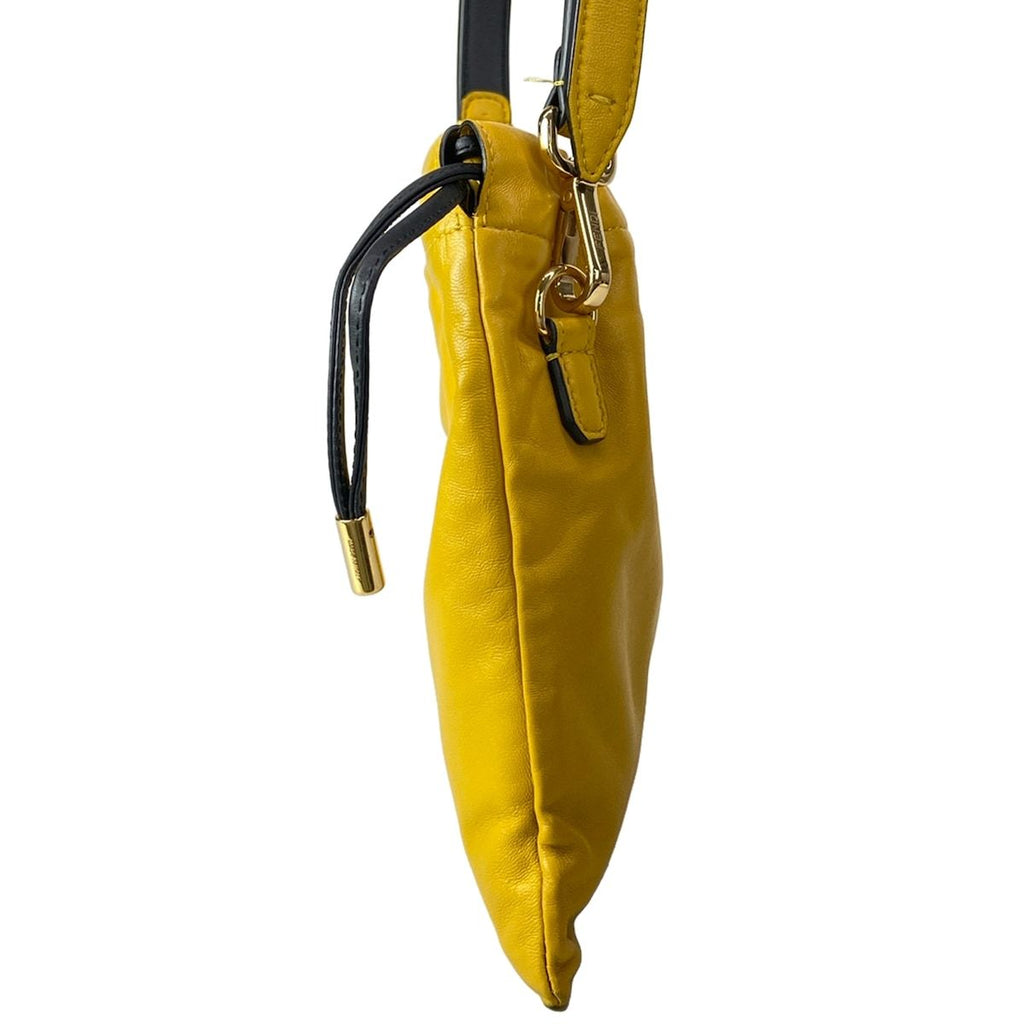 Fendi Shoulder Bag Slim Clutch Dark Yellow Strap Removable Leather — view 2