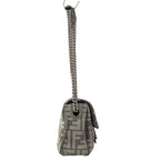 Fendi Shoulder Bag Baguette Chain Midi Dark Gray Cotton Leather — view 2