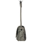 Fendi Shoulder Bag Baguette Chain Midi Dark Gray Cotton Leather — view 4