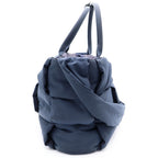Bottega Veneta Maxi Intreccia Arco 2-Way Tote Shoulder Bag Navy Nylon Silver — view 3
