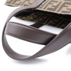 Fendi Zucca Pattern 2-Way Tote Shoulder Bag Brown Canvas Leather Silver — view 6