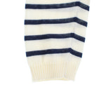 Dior Logo Stripe Silk Cotton Knit Long Sleeve Knit 34 White Navy Sweater — view 5