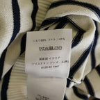 Dior Logo Stripe Silk Cotton Knit Long Sleeve Knit 34 White Navy Sweater — view 8