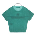Dior Logo Signature Cashmere Short Sleeveknit Shaw Tosuri Bud Sweater Green — view 2