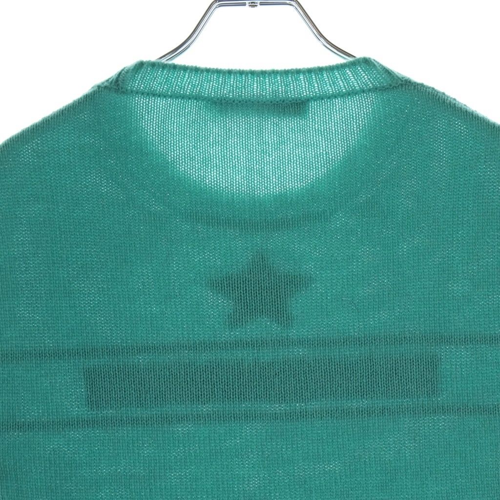 Dior Logo Signature Cashmere Short Sleeveknit Shaw Tosuri Bud Sweater Green — view 4