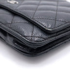 Chanel CC Logo Quilted Caviar Leather Silver Chain Wallet Shoulder Bag Black — view 5
