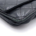 Chanel CC Logo Quilted Caviar Leather Silver Chain Wallet Shoulder Bag Black — view 6