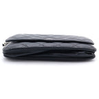 Chanel CC Logo Quilted Caviar Leather Silver Chain Wallet Shoulder Bag Black — view 4