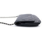 Chanel CC Logo Quilted Caviar Leather Silver Chain Wallet Shoulder Bag Black — view 3