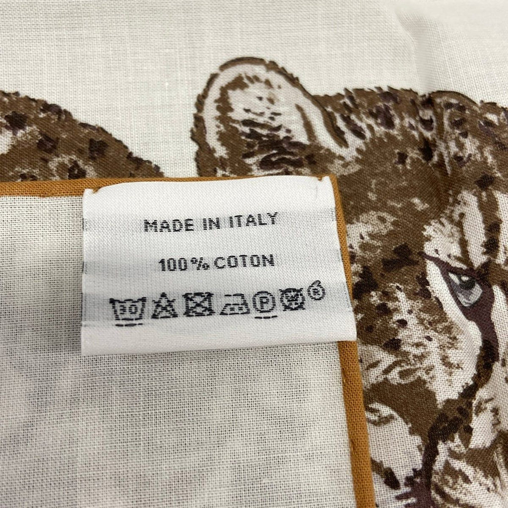 Hermes Scarf Carre 80 White Dark Brown Multi Guepards Cheetah — view 4