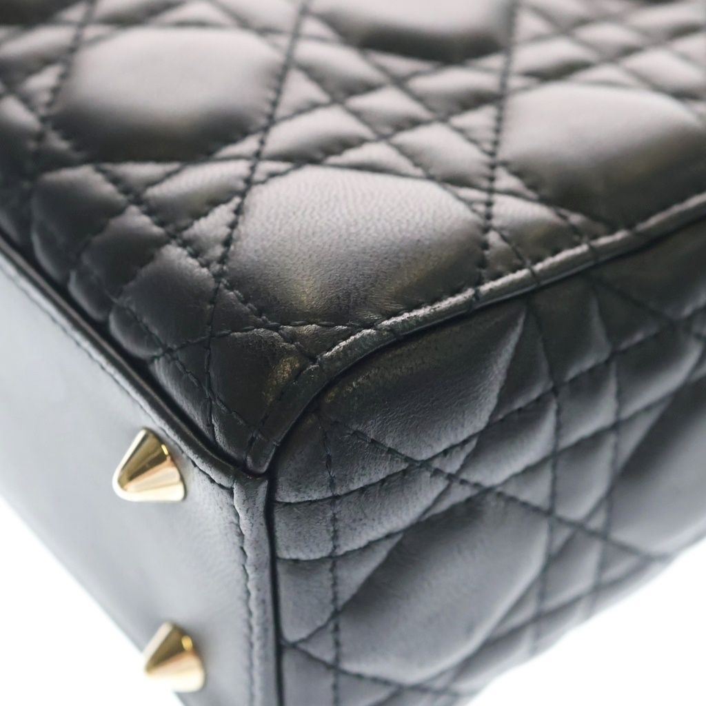 Dior Didi 2-Way Shoulder Bag Black Lambskin Gold — view 6
