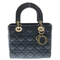 Dior Didi 2-Way Shoulder Bag Black Lambskin Gold