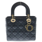 Dior Didi 2-Way Shoulder Bag Black Lambskin Gold
