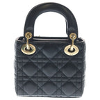 Dior Didi Cannage Micro Leather 2-Way Shoulder Bag Black Gold — view 2