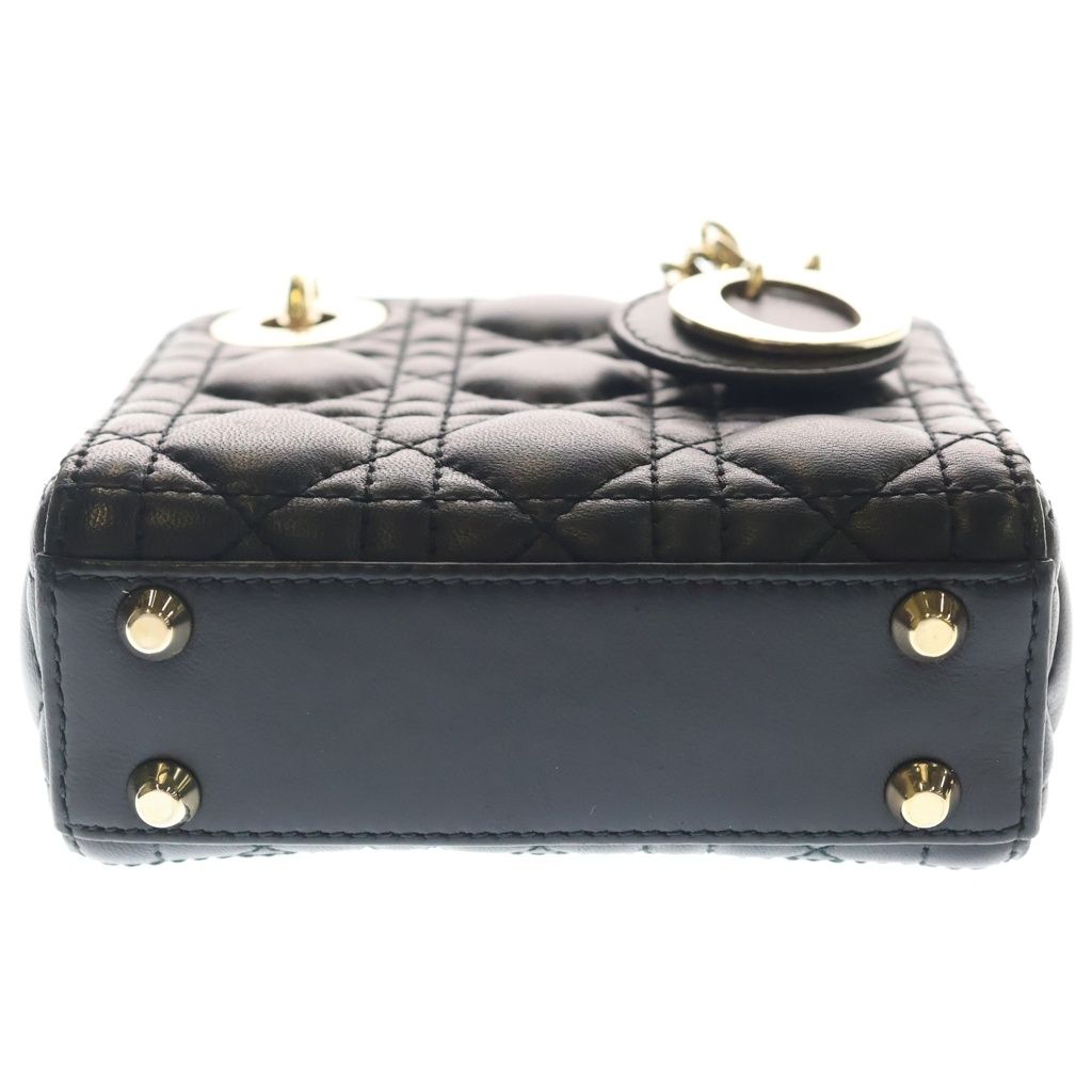 Dior Didi Cannage Micro Leather 2-Way Shoulder Bag Black Gold — view 4