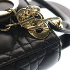 Dior Didi Cannage Micro Leather 2-Way Shoulder Bag Black Gold — view 6