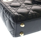 Dior Didi Cannage Micro Leather 2-Way Shoulder Bag Black Gold — view 5