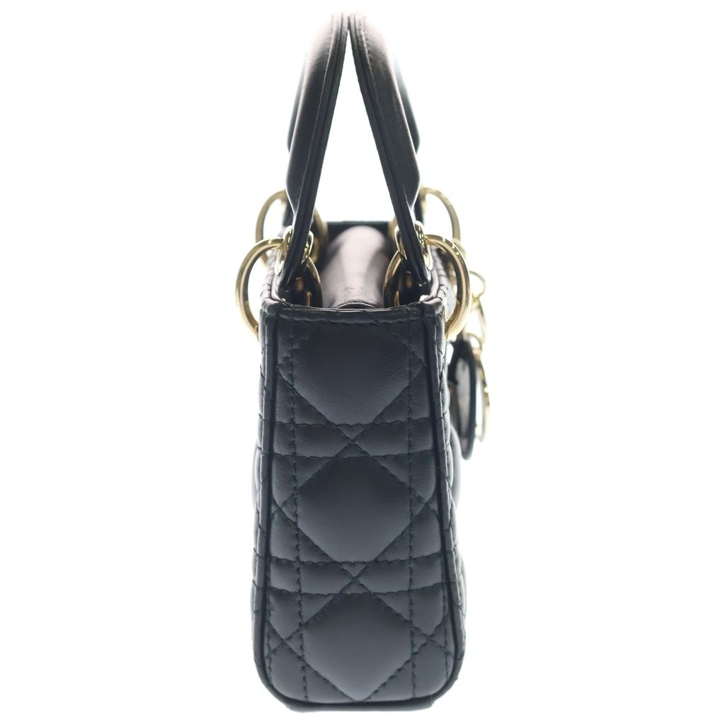 Dior Didi Cannage Micro Leather 2-Way Shoulder Bag Black Gold — view 3