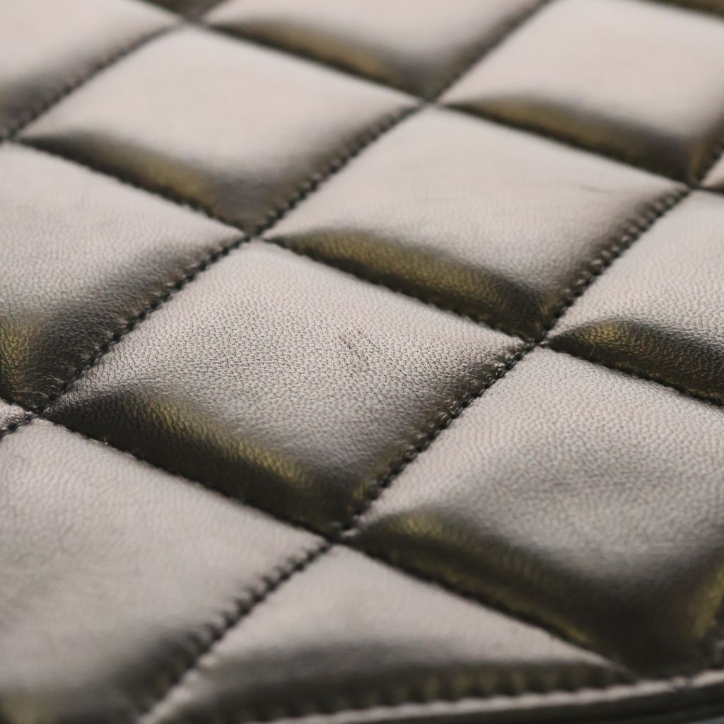 Chanel Quilted Big Coco Mark Briefcase Back Gold Lambskin Black — view 7
