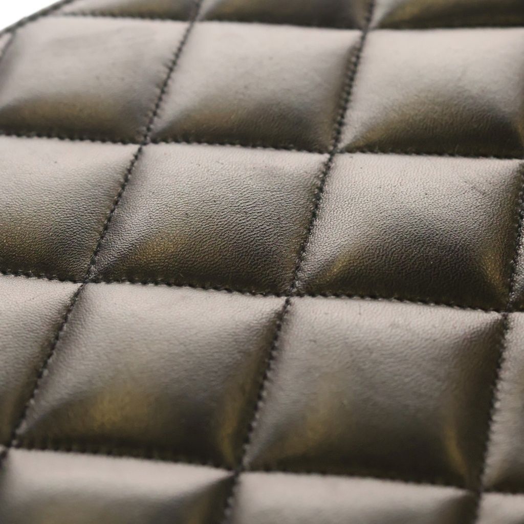 Chanel Quilted Big Coco Mark Briefcase Back Gold Lambskin Black — view 8