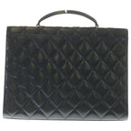 Chanel Quilted Big Coco Mark Briefcase Back Gold Lambskin Black — view 2