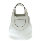 Hermes in the Loop 18 Taurillon Clemence Veau Gold Handbag White — view 2