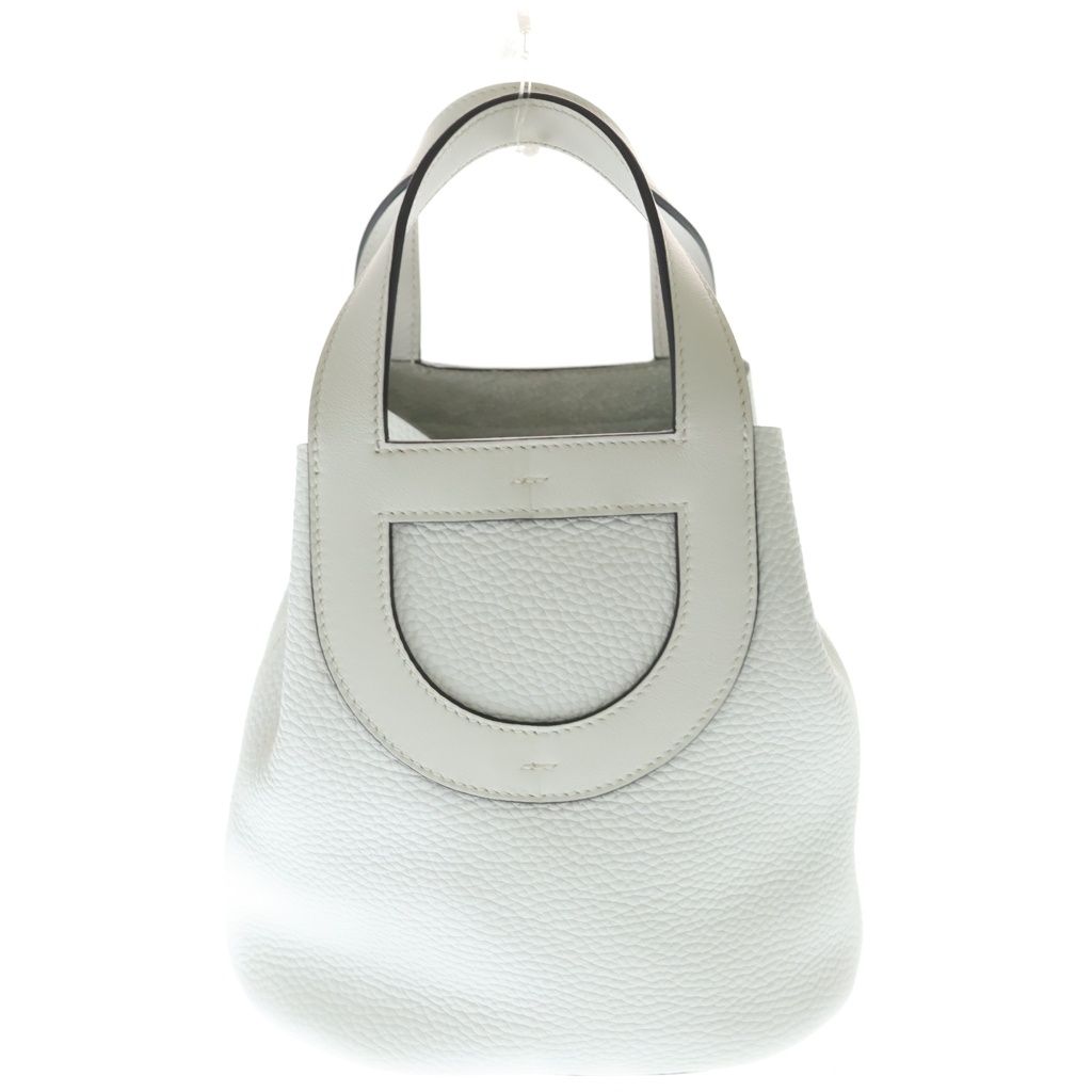 Hermes in the Loop 18 Taurillon Clemence Veau Gold Handbag White — view 2