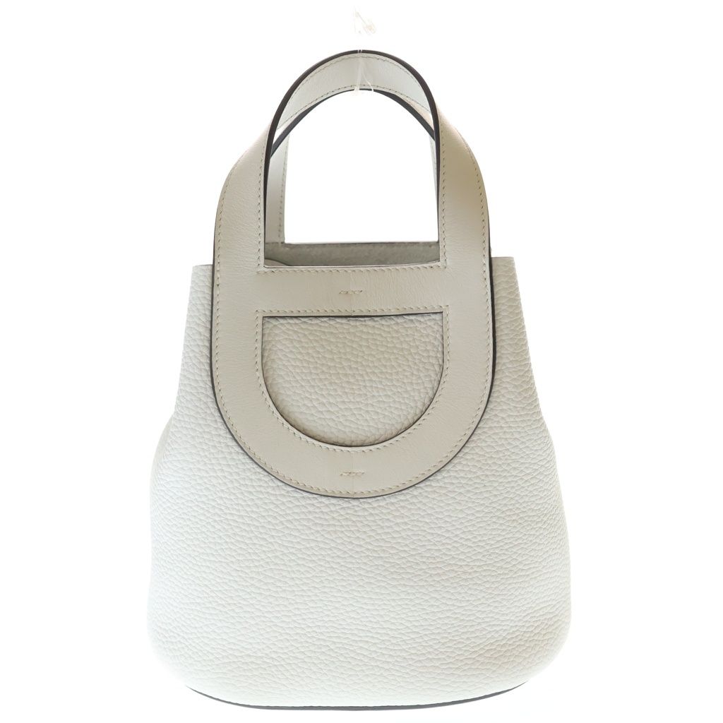 Hermes in the Loop 18 Taurillon Clemence Veau Gold Handbag White