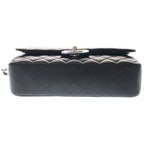 Chanel Quilted 25 Double Flap Chain Shoulder Bag Caviar Leather Silver Stand — view 4