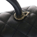Chanel Herehandle 29 Shoulder Bag Caviar Leather Gold Black Stand — view 7