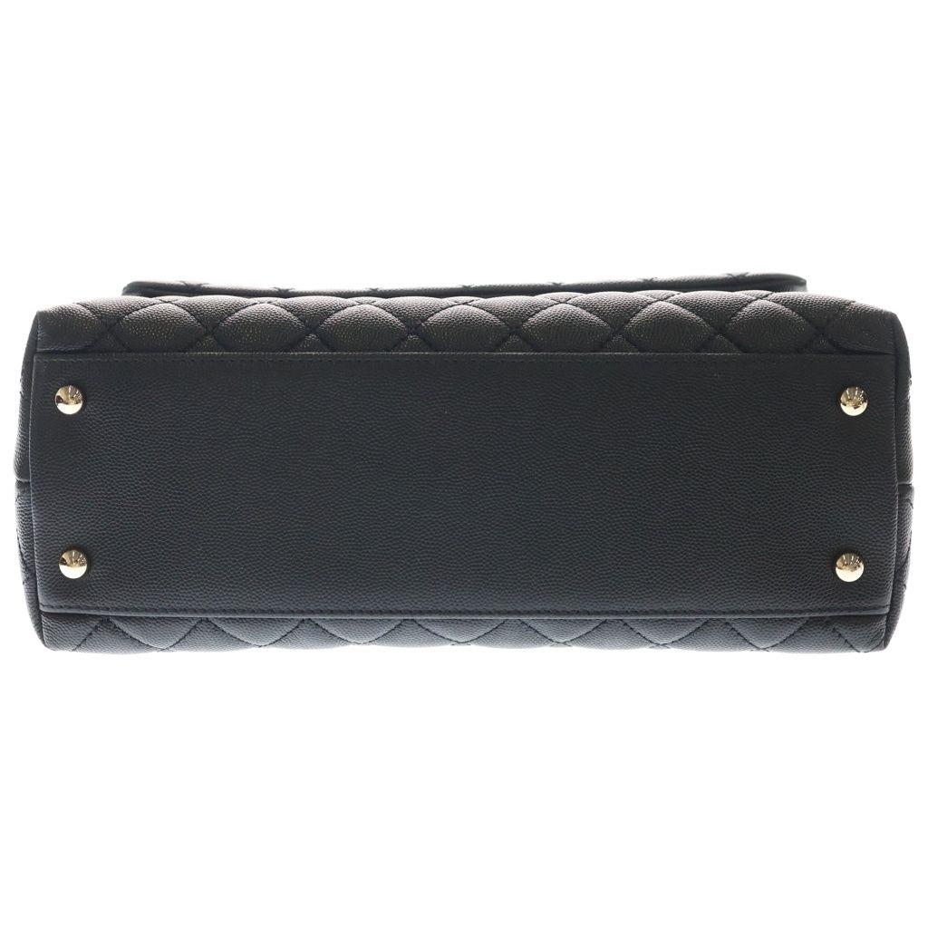 Chanel Herehandle 29 Shoulder Bag Caviar Leather Gold Black Stand — view 4