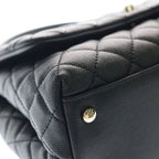 Chanel Herehandle 29 Shoulder Bag Caviar Leather Gold Black Stand — view 5