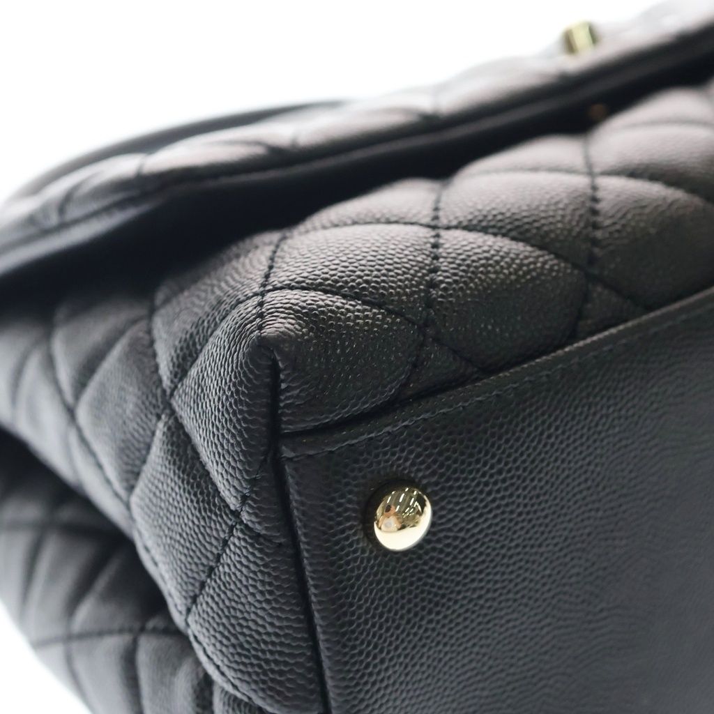 Chanel Herehandle 29 Shoulder Bag Caviar Leather Gold Black Stand — view 5