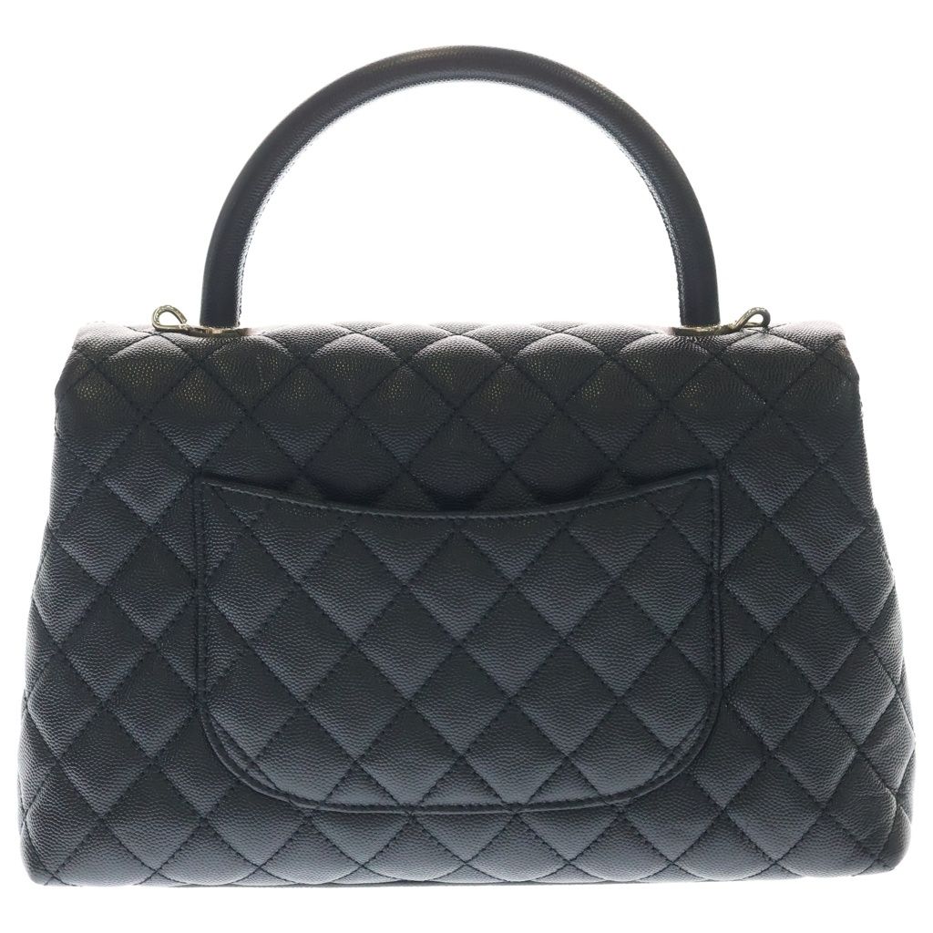 Chanel Herehandle 29 Shoulder Bag Caviar Leather Gold Black Stand — view 2