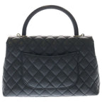 Chanel Herehandle 29 Shoulder Bag Caviar Leather Gold Black Stand — view 2