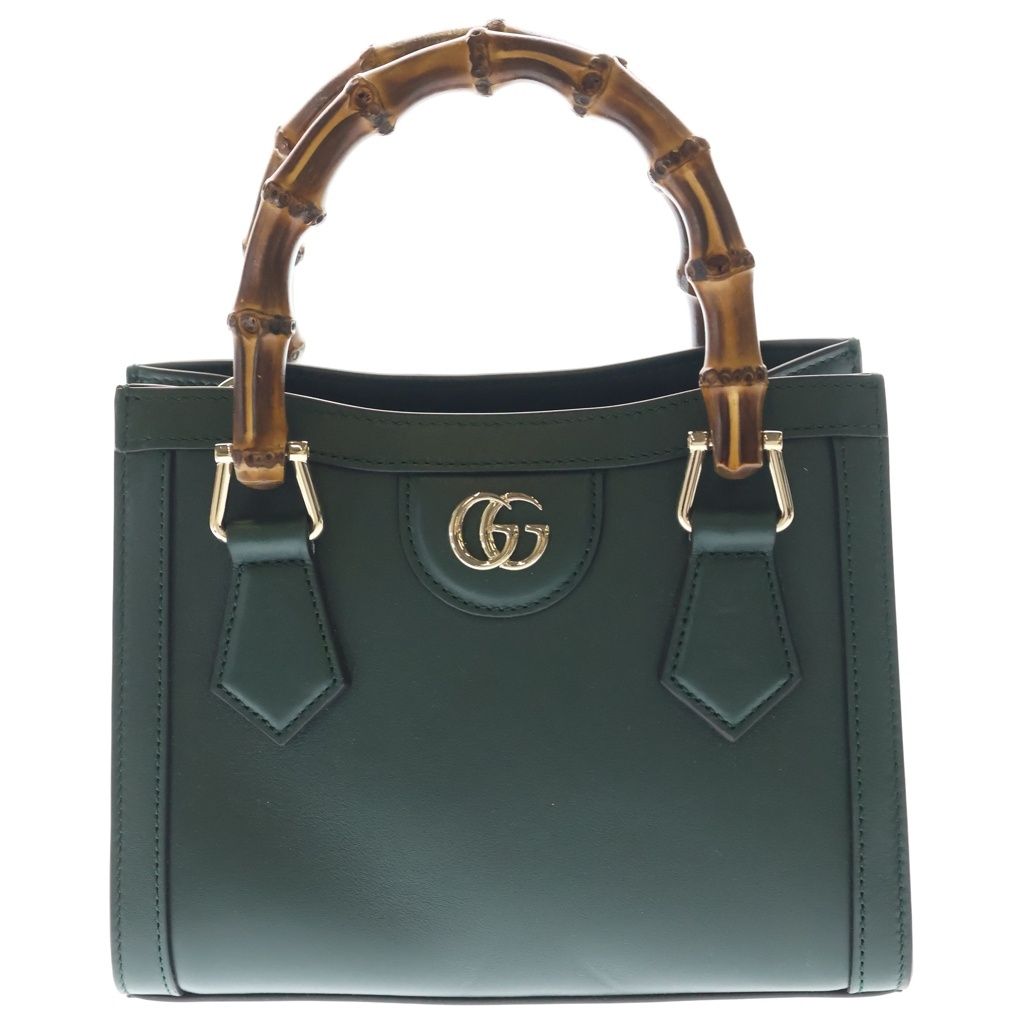 Gucci Diana Tote Back 2-Way Handback Bamboo Leather Green