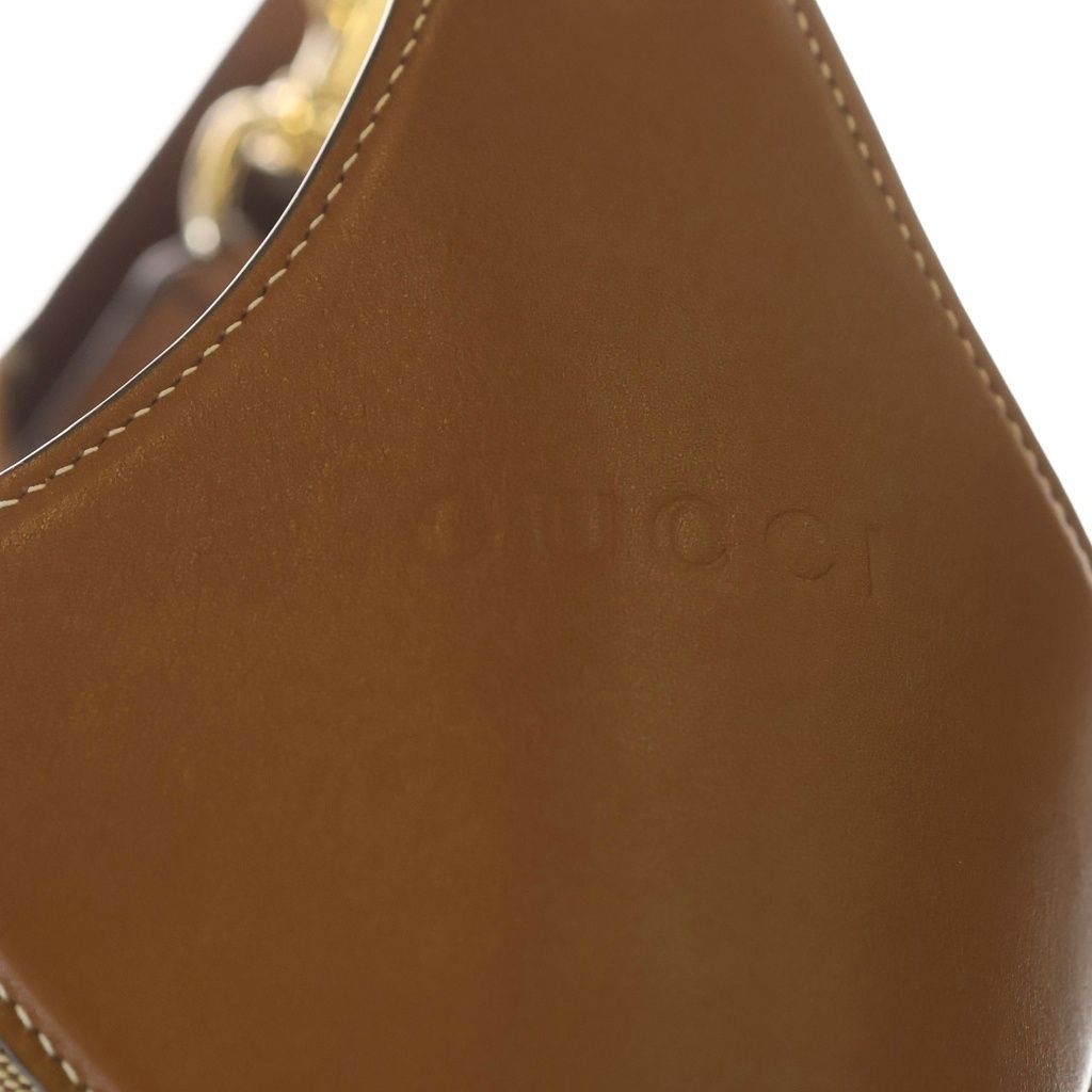 Gucci B Large Shoulder Bag B GG Canvas Leather Trim Brown — view 6