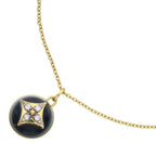 Louis Vuitton Pendentif PM Blossom Diamond Necklace 18k Yellow Gold Black
