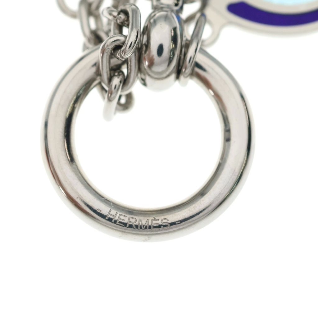 Hermes Cheval Necklace Silver Blue — view 4