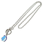 Hermes Cheval Necklace Silver Blue — view 2