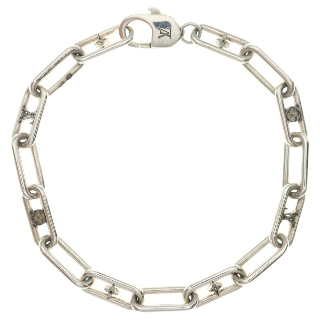 Louis Vuitton Pickpocket Monogram Bracelet Silver