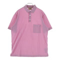 Hermes Embroidery Chest Pocket Short Sleeve Polo Shirt Pink