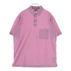 Hermes Embroidery Chest Pocket Short Sleeve Polo Shirt Pink