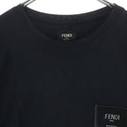 Fendi Logo Patch Short Sleeve Kuru Neck T-Shirt Black — view 3