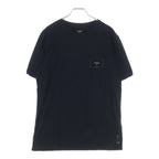 Fendi Logo Patch Short Sleeve Kuru Neck T-Shirt Black