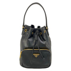 Prada Handbag Duet Black Drawstring Leather