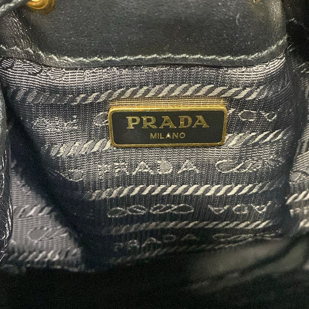 Prada Handbag Duet Black Drawstring Leather — view 9