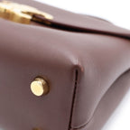 Celine Tee Triomphe 2-Way Shoulder Bag Brown Leather Gold — view 5